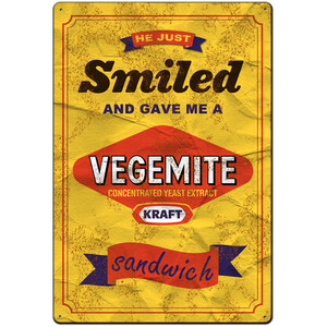 Vegemite Sandwich | Retro Tin Sign | Rectangle | 20 x 30 cm | Portrait