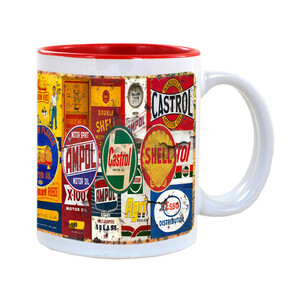 Australian Oil Companies Mug - Red Interior - Ceramic 