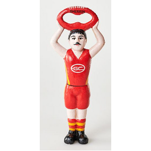 Cast Iron Gold Coast Football Bottle Opener - 18.5 cm - AFL Aussie Rules 