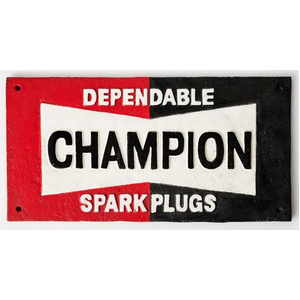 Champion Spark Plugs Cast Iron Sign 
