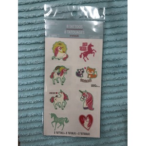 Kids Temporary Tattoos - Unicorn - 1 Sheet 8 Tattoos