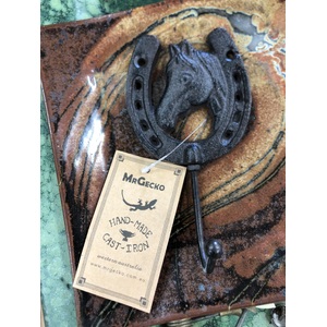 Horseshoe Horse Head Cast Iron Wall Hook | Single Hook