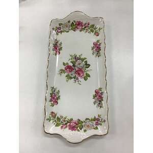 VINTAGE James Kent Old Foley Sandwich Plate - Harmony Rose 