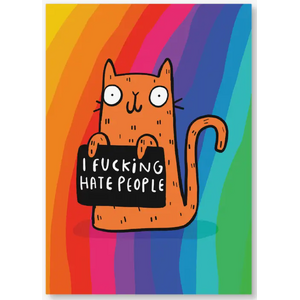 I Hate People Postcard - Katie Abey Design