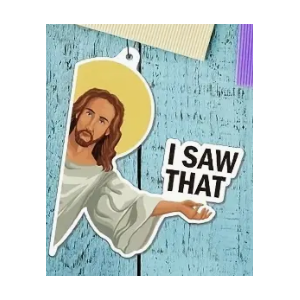 Jesus Air Freshener - I Saw That - White Tea