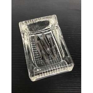 ANTIQUE Glass Ink Stand w Pen Nibs 