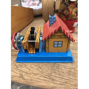 Tin Toy - Mill House w Water Wheel