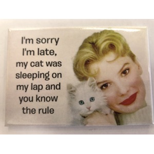 My Cat Was Sleeping On My Lap - Funny Fridge Magnet