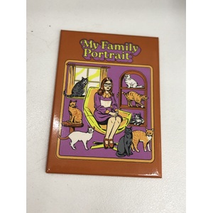 My Family Portrait - Cats - Funny Fridge Magnet - Steven Rhodes Retro Humour