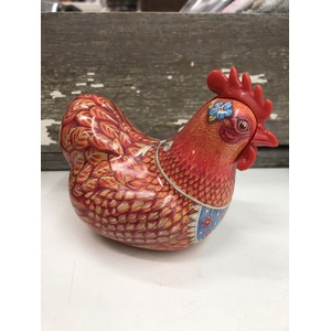 Small Hen Storage Tin - Red - Elite Tins UK
