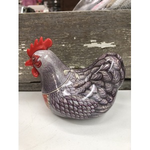 Small Hen Storage Tin - Light Grey - Elite Tins UK