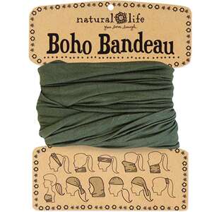 Natural Life Full Boho Bandeau | Solid Olive | Headband Hair Scarf