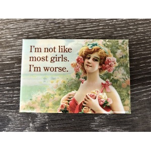 I'm Not Like Most Girls.  I'm Worse - Funny Fridge Magnet - Retro Humour