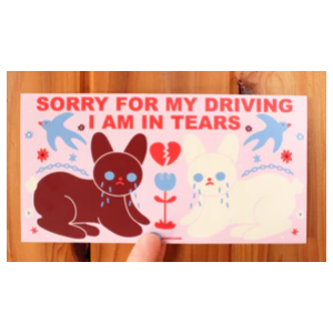 Sorry For My Driving - Vinyl Bumper Sticker - Tender Ghost