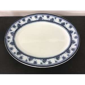 VINTAGE Oval Torbrex Wood & Sons Plate - Blue & White 