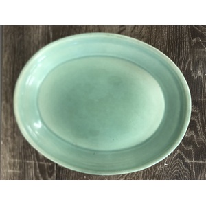 VINTAGE Oval Wembley Ware Plate - Green