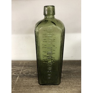 VINTAGE Udolpho Wolfe's Aromatic Schnapps Schiedam Bottle - Green