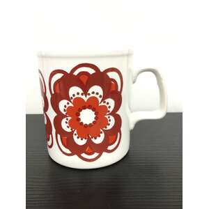 RETRO 1970's Staffordshire Potteries Ltd Mug - Red Floral 