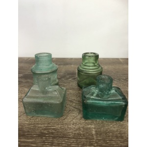 VINTAGE Ink Bottles - Lot of 4 - Green