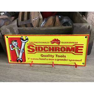 Sidchrome Key Rack | Cast Iron | Sign & Keyholder | 3 Key Hooks