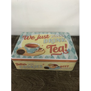 We Just Wanna Drink Tea Tin - Biscuits - Hinged Lid Tin - Nostalgic Art