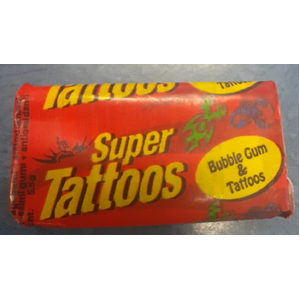 Lot of 10 Super Tattoos - Bubble Gum Tattoo - Retro Lolly