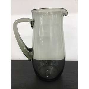 RETRO Hand Blown Smoked Brown Glass Carafe Jug 