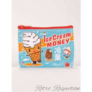 Ice Cream Money - Coin Purse - Retro Design - Blue Q