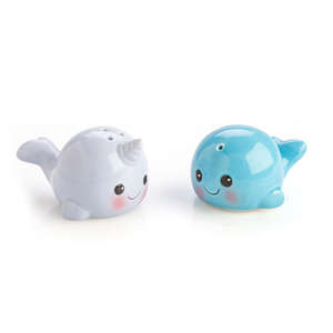 Whale Narwhal Salt and Pepper Shakers - Ceramic
