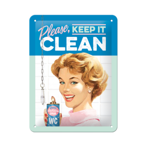 Retro Tin Sign - Keep It Clean - Bathroom Laundry Toilet