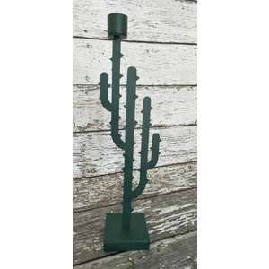 Metal Cactus Candle Holder - White Moose - Green