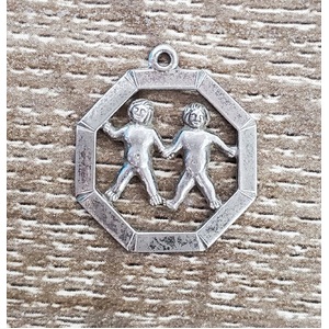 VINTAGE Sterling Silver Gemini Necklace Pendant