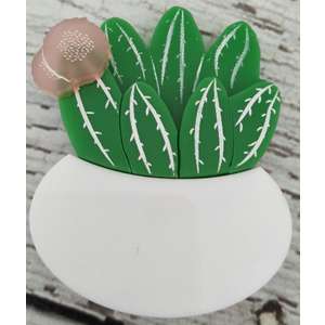 Flowering Cactus Brooch - Finest Imaginary - Acrylic [Colour: Pink]