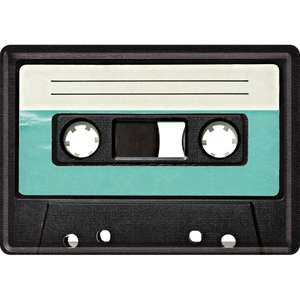 Retro Cassette Tape Metal Postcard - Nostalgic Art