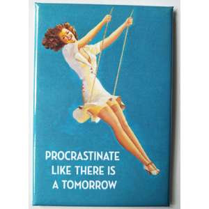 Procrastinate - Funny Fridge Magnet - Retro Humour