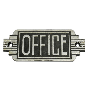CAST IRON Office Sign - Art Deco Style