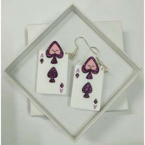 Ace Playing Card Earrings Zooniverse Designs #79 Ace Playing Card Earrings Zooniverse Designs