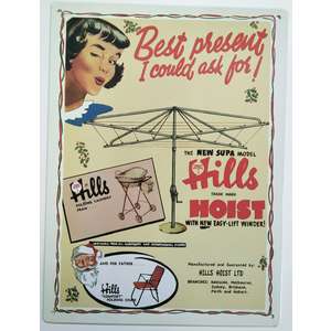 Hills Hoist Tin Sign - Reproduction Vintage