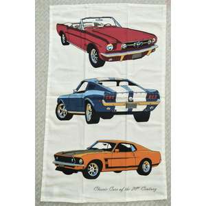 Classic Mustangs Car Tea Towel