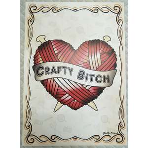 Crafty Bitch - Yarn Heart Print - Jubly-Umph