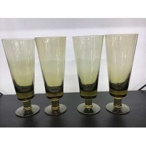 RETRO Smoked Green Cocktail Glasses - Set of 4