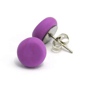Polymer Stud Earrings - Basic Range - Wisteria Purple - On A Whim Designs