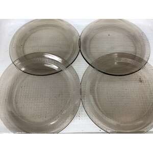 RETRO Pyrex Futura Smoked Brown Plate - Lot of 4 - 19.5 cm Diameter