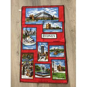 VINTAGE Sydney NSW Souvenir Tea Towel - Linen - Neil 