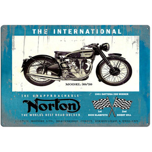 Norton Model 30/50 Motorcycle - Retro Tin Sign - 20 x 30 cm Landscape