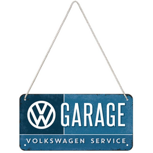 Volkswagen Garage Service  - Hanging Tin Sign 20 x 10 cm - Nostalgic Art