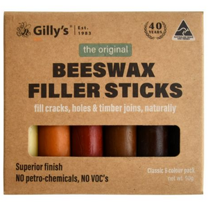 Gilly's Beeswax Filler Sticks - Furniture Repair Crayons - 6 Colour Pack 