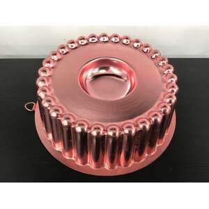 VINTAGE Pink Anodised Aluminium Jelly Mould | Fluted Tin | Hanging Kitchen Decor