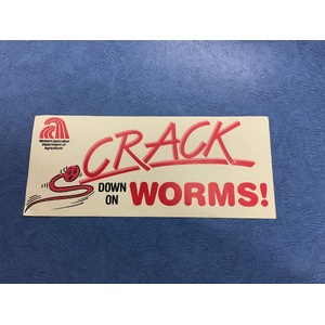 VINTAGE WA Ag Department Crack Down On Worms! Sticker 