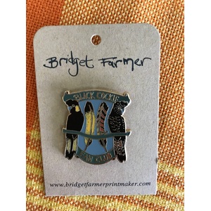 Black Cockie Fan Club Enamel Pin | Bridget Farmer | Black Cockatoo